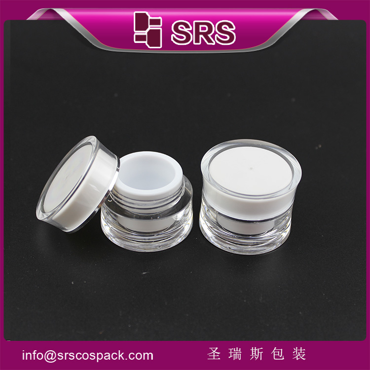 J092 empty acrylic cosmetic double wall 5ml gel jar