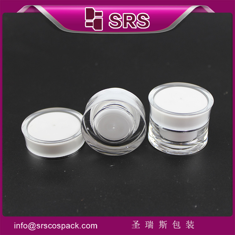 J092 empty acrylic cosmetic double wall 5ml gel jar