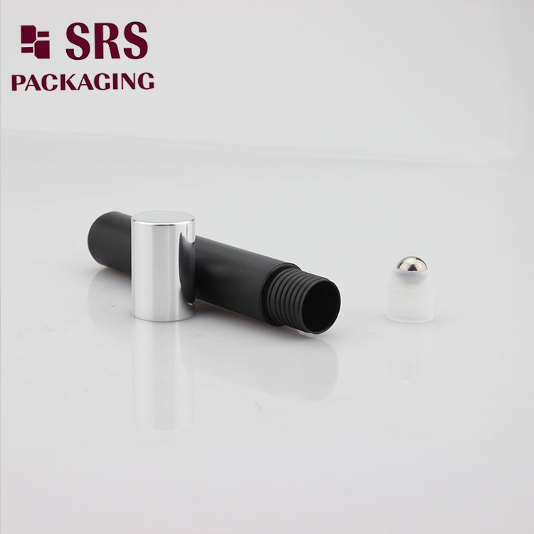 Black Frosted Hair Oil Roll on Bottle 15ml Haircare Container Bottle