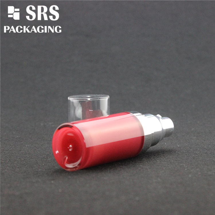 L023 SRS Cosmetic Round Shape Red Color 30ml Acrylic Serum Bottle
