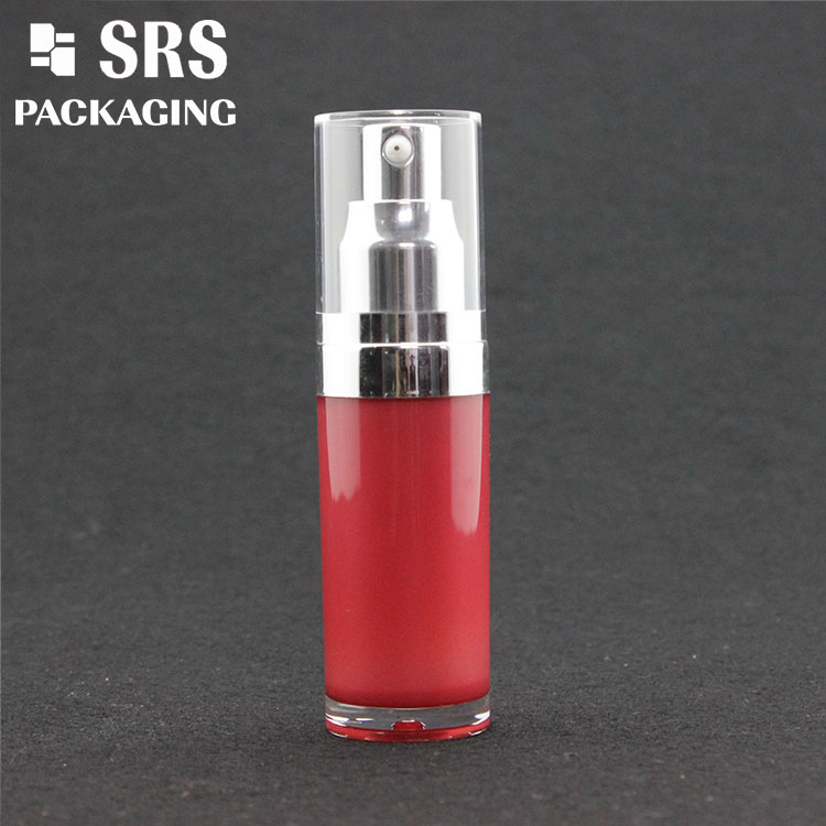 L023 SRS Cosmetic Round Shape Red Color 30ml Acrylic Serum Bottle