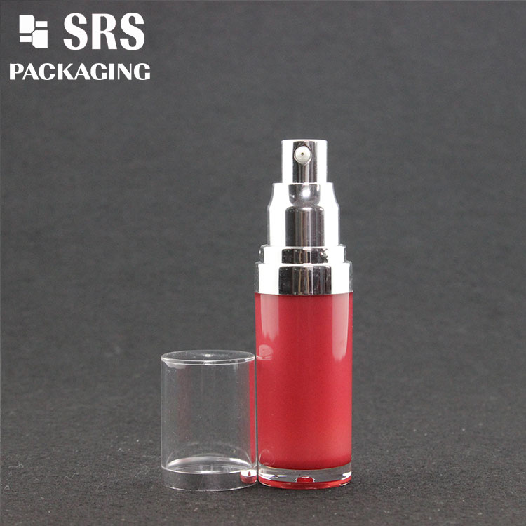 L023 SRS Cosmetic Round Shape Red Color 30ml Acrylic Serum Bottle