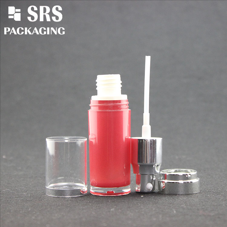 L023 SRS Cosmetic Round Shape Red Color 30ml Acrylic Serum Bottle