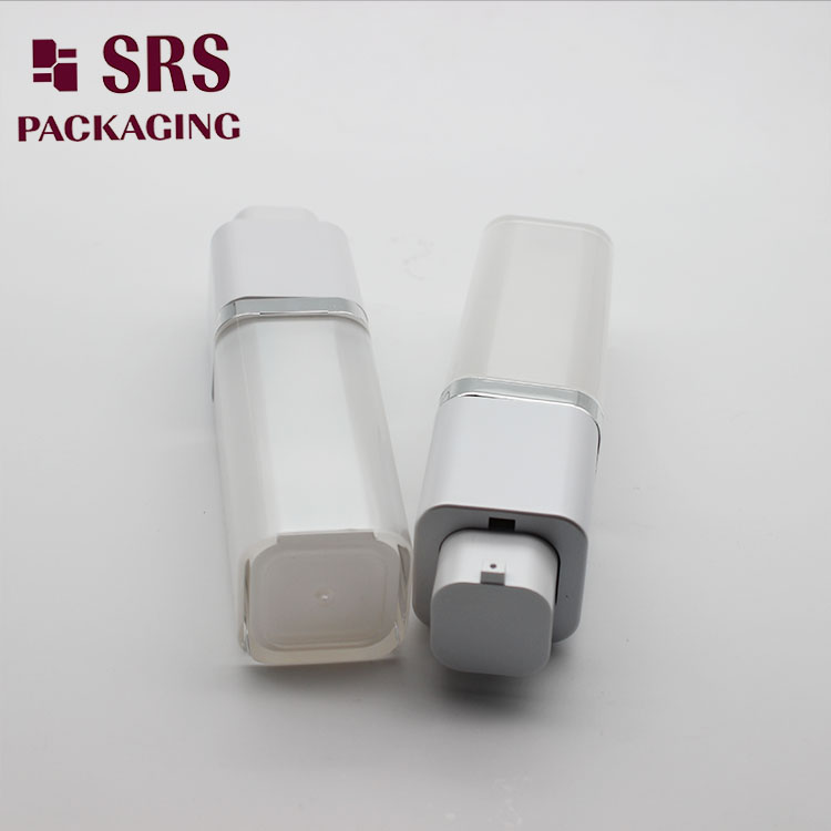 A051 SRS Empty White Color Acrylic 30ml Airless Bottle Cosmetic Pump