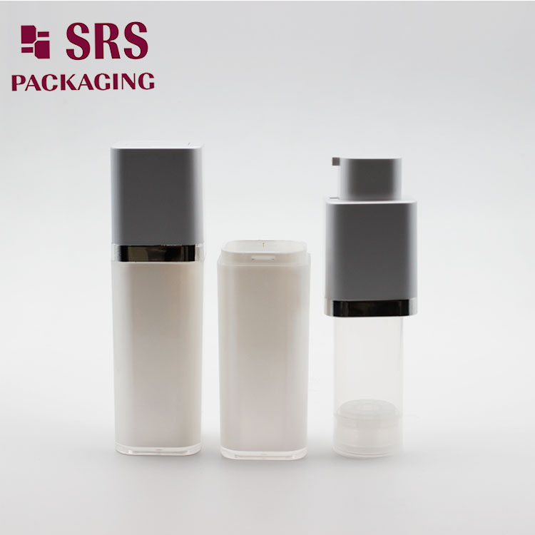 A051 SRS Empty White Color Acrylic 30ml Airless Bottle Cosmetic Pump