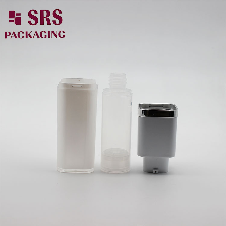 A051 SRS Empty White Color Acrylic 30ml Airless Bottle Cosmetic Pump