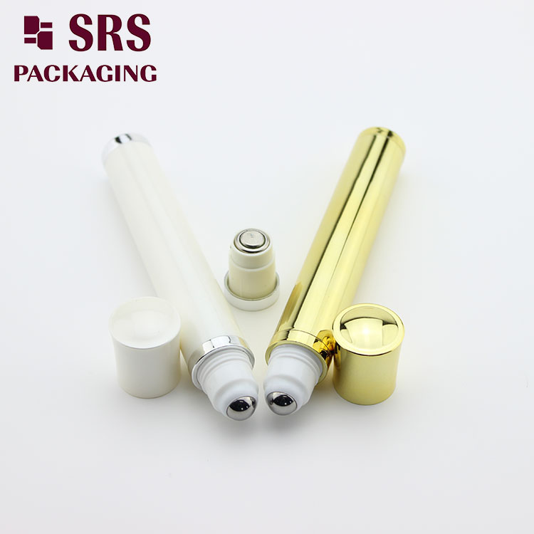 empty 10ml Vibrating Metalized Gold silver Massage Roll on Bottle