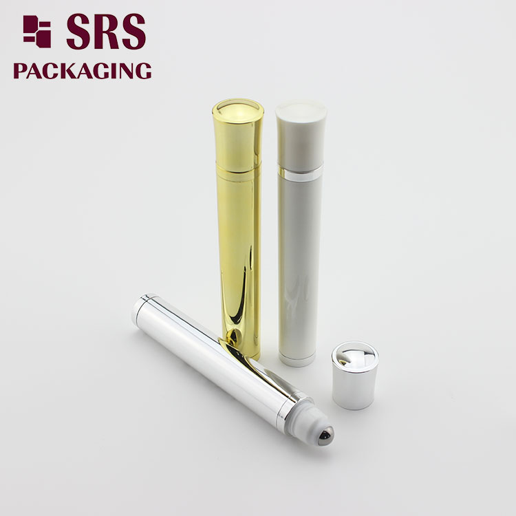 empty 10ml Vibrating Metalized Gold silver Massage Roll on Bottle