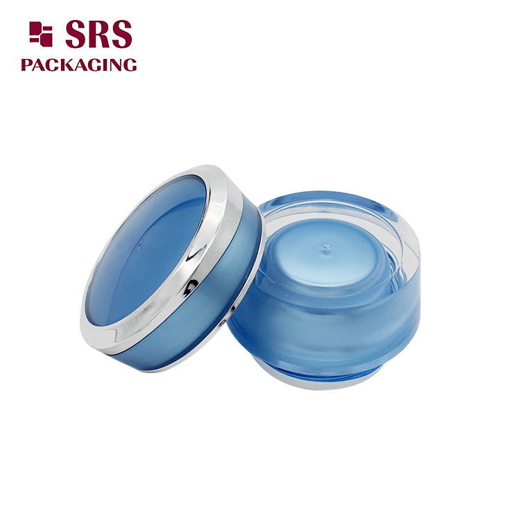 J031 SRS Acrylic Face Cream Blue Color Cosmetic Jar 30g