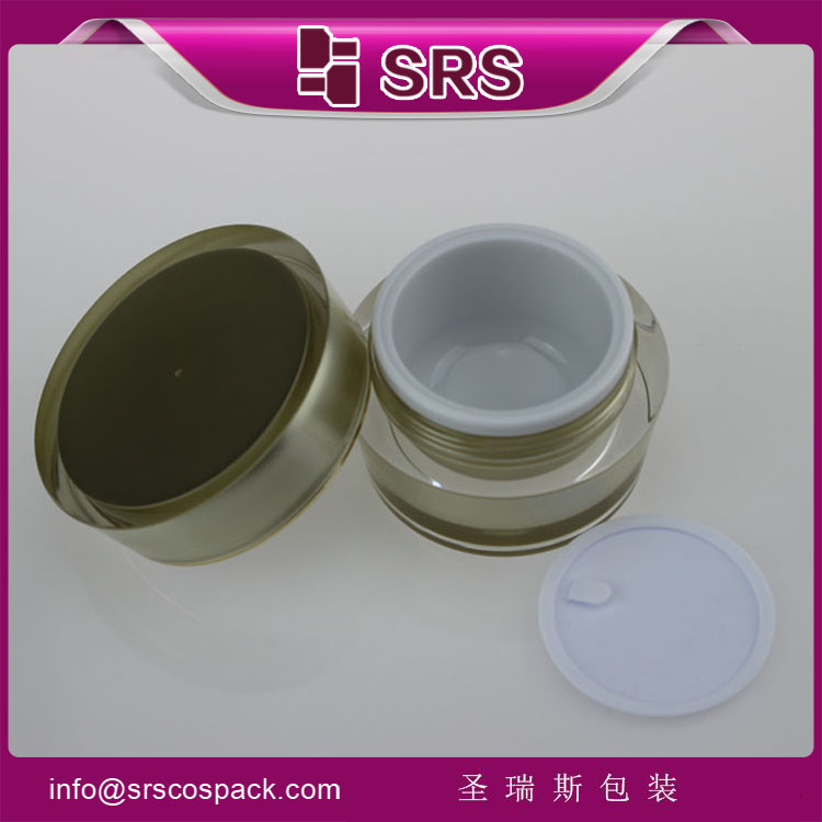 J030 acrylic cone sahpe 50ml gold cosmetics packaging jar