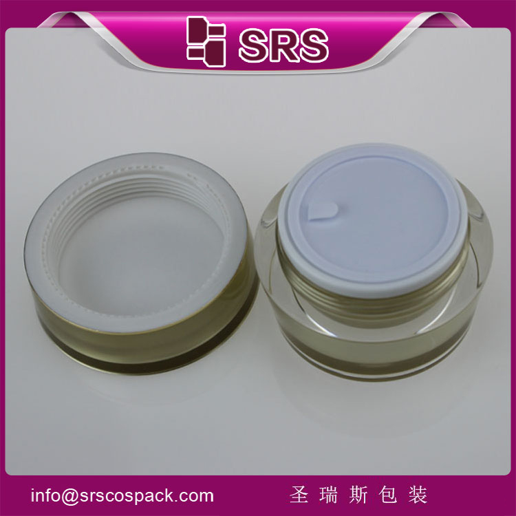 J030 acrylic cone sahpe 50ml gold cosmetics packaging jar