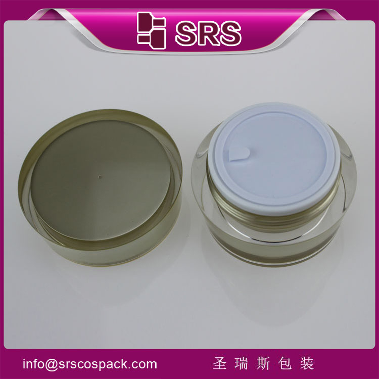 J030 acrylic cone sahpe 50ml gold cosmetics packaging jar