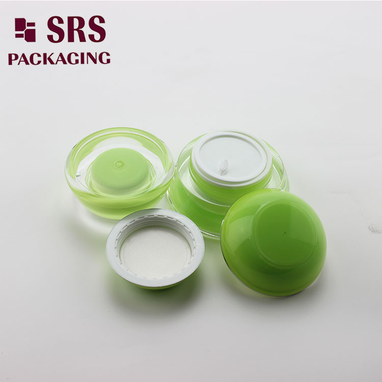 J032 Cone Shape Acrylic 15g 30g 50g Skin Care Cream green Jar