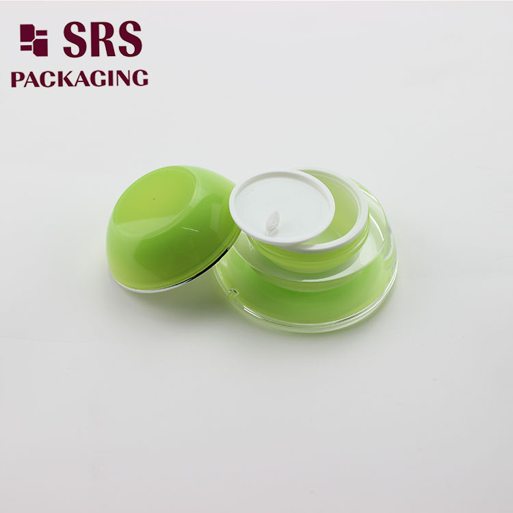 J032 Cone Shape Acrylic 15g 30g 50g Skin Care Cream green Jar