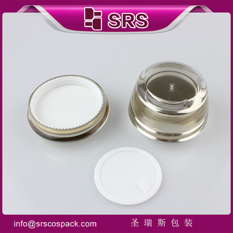 J035 SRS Cosmetic Gold Color Plastic Skin Care luxury Jar