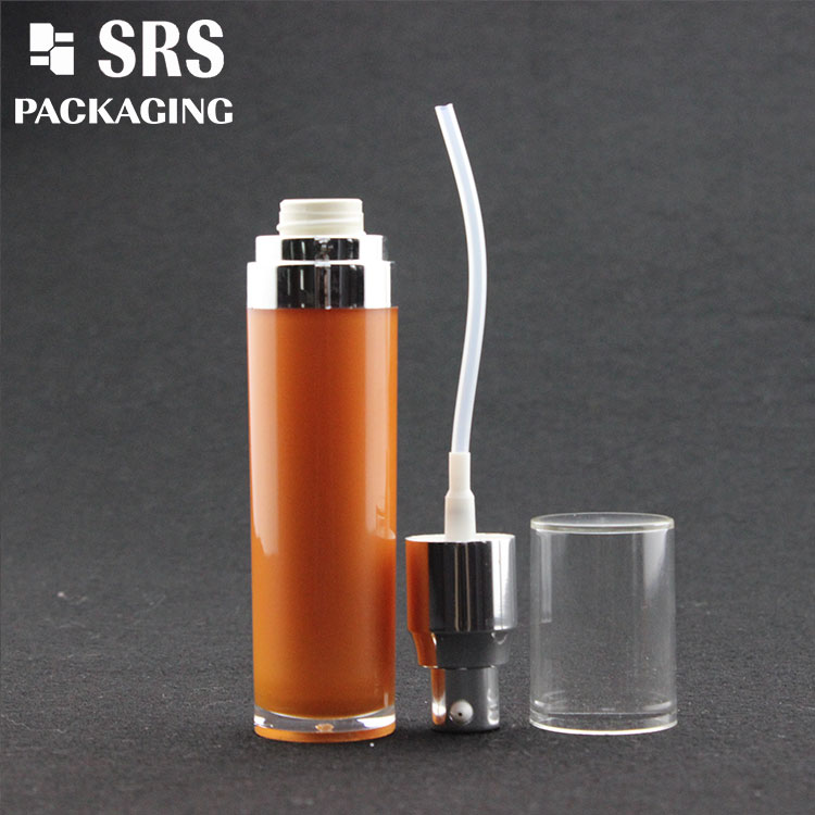 L023 SRS Cosmetic High Quality Orange Color 50ml Acrylic Skin Care Bottle