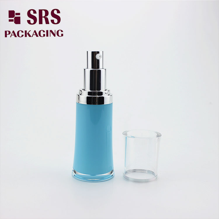 L094 Waist Round Acrylic Lotion Pump Cosmetic Bottle Empty