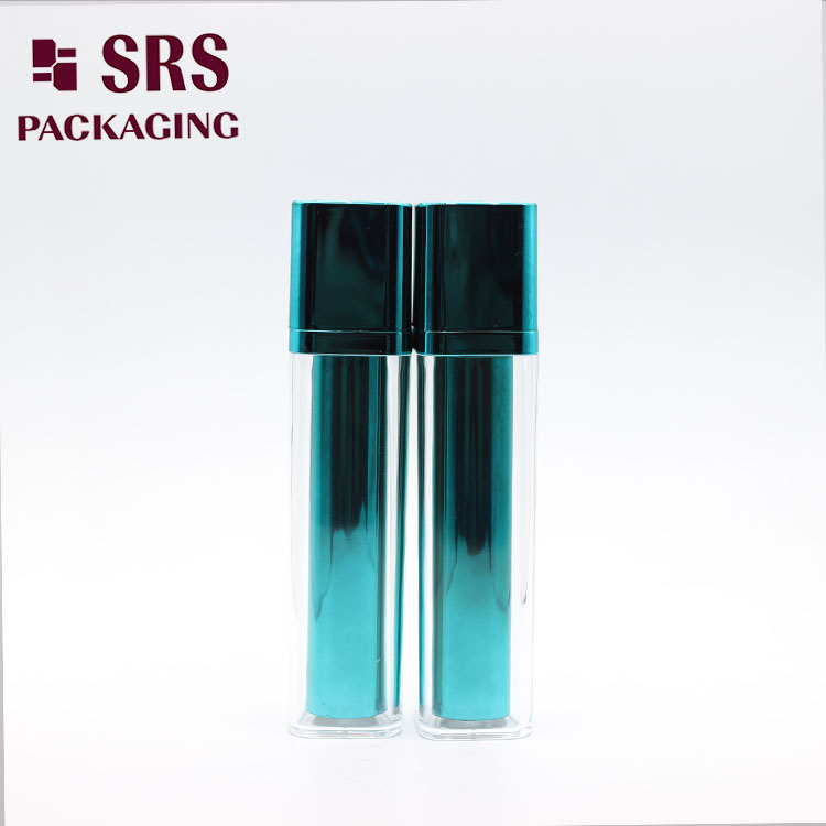 A051 SRS Empty Cosmetic Acrylic Green 50ml Lotion Bottle Airless Pump