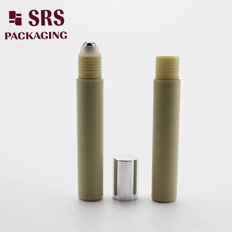 Plastic Frosted Cosmetic Gel Round Roll on Bottle 15ml