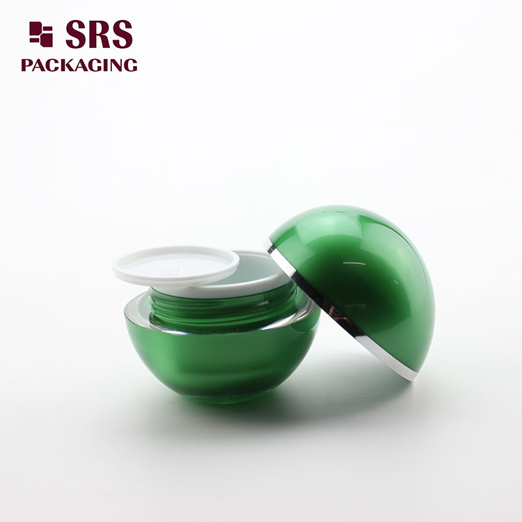 J010 SRS Ball Shape green Skin Care Cream 30g Acrylic Jar