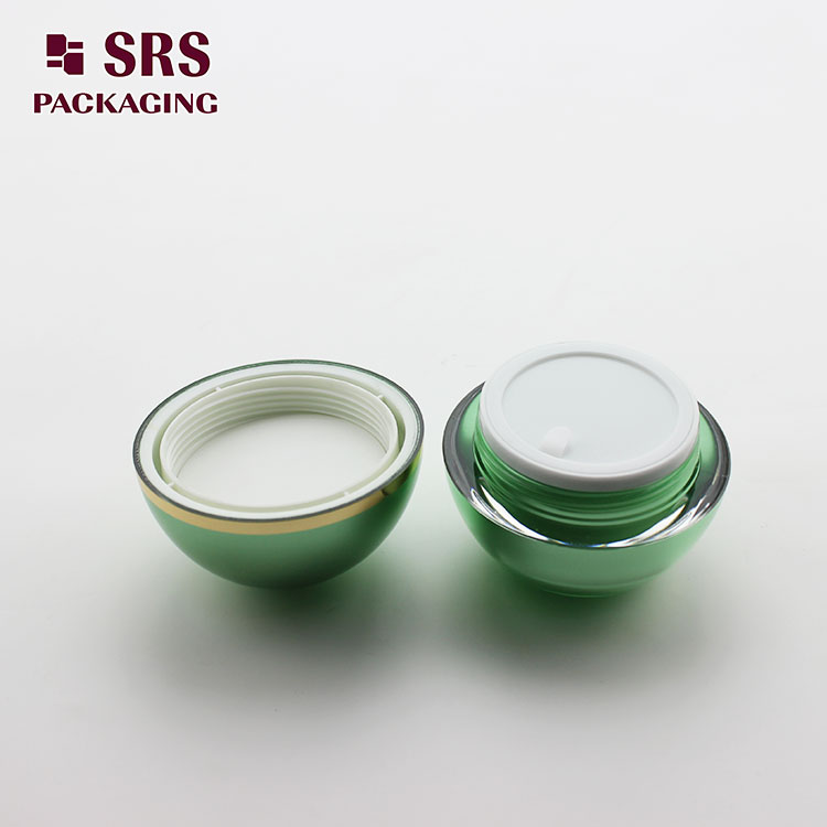 J010 SRS Ball Shape green Skin Care Cream 30g Acrylic Jar