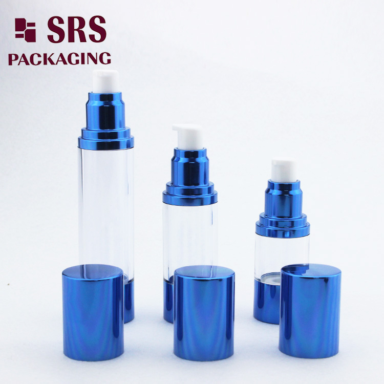 A022 SRS Cosmetic Plastic Airless Blue Color 15ml 30ml 50ml Serum Bottle