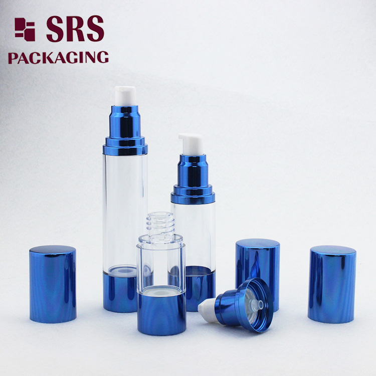 A022 SRS Cosmetic Plastic Airless Blue Color 15ml 30ml 50ml Serum Bottle