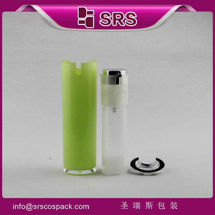 A021 SRS acrylic round no cap 15 ml airless bottle