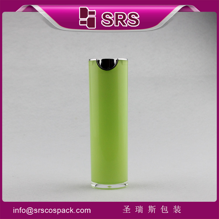 A021 SRS acrylic round no cap 15 ml airless bottle