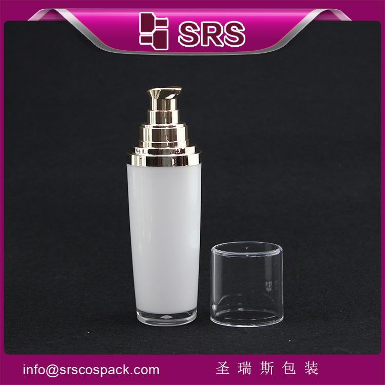 L041 oval shape white 50 ml lotion bottle with clear cap