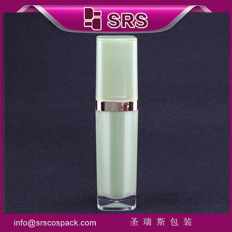 L051 30ml 60ml Green Square Acrylic Empty Luxury Lotion Plastic Bottle