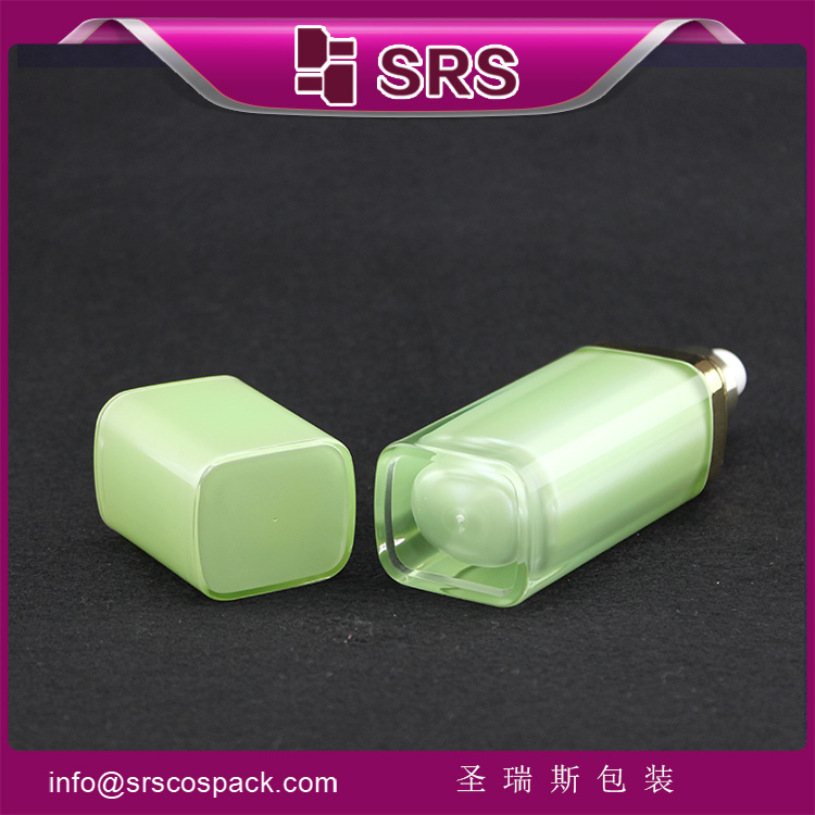 L051 30ml 60ml Green Square Acrylic Empty Luxury Lotion Plastic Bottle