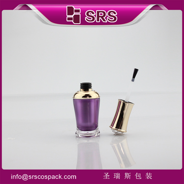 NP008 empty purple 8ml nail polish bottle with gold cap