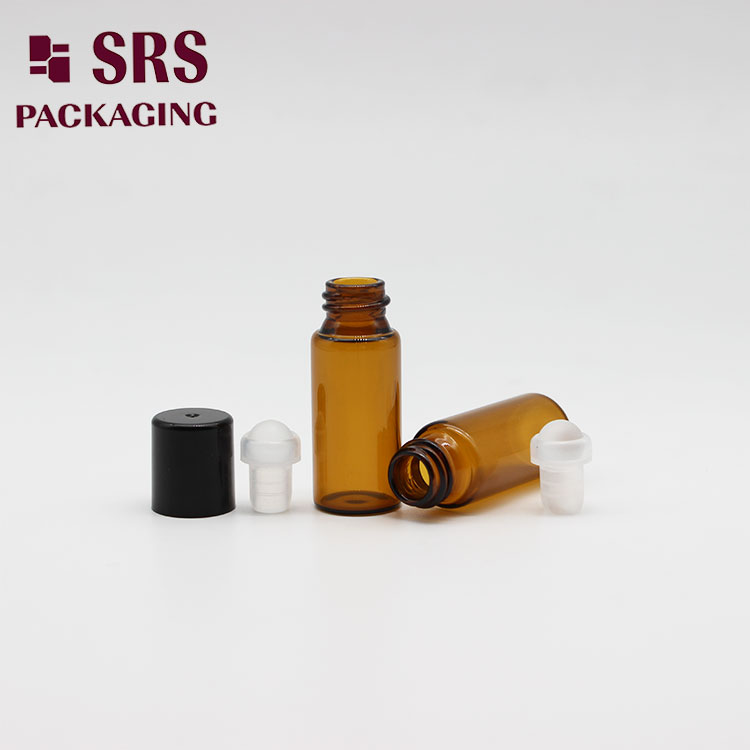 SRS Empty Mini Amber Color 3ml Glass Perfume Bottle