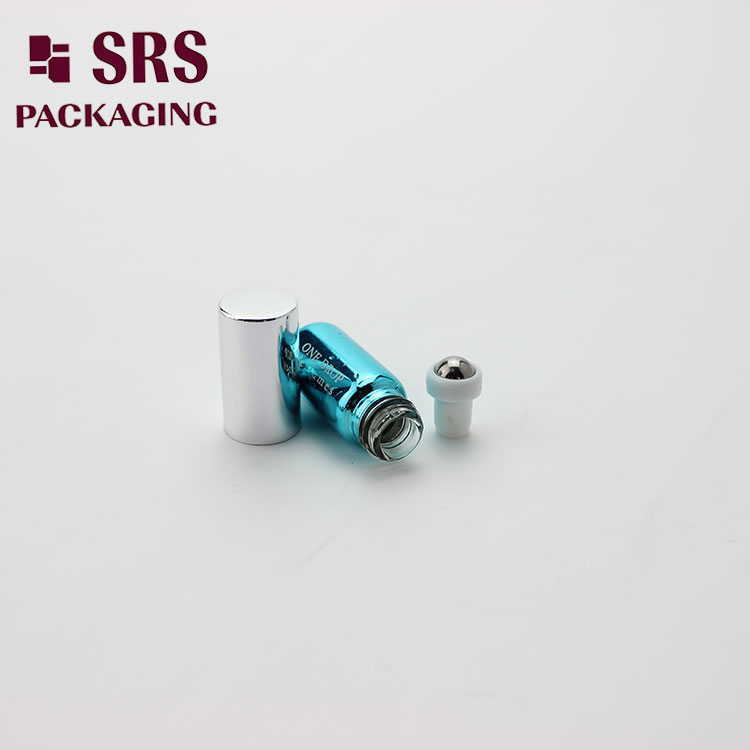 3ml Metalized Luxury Glass Perfume Oil Roller Ball Bottle