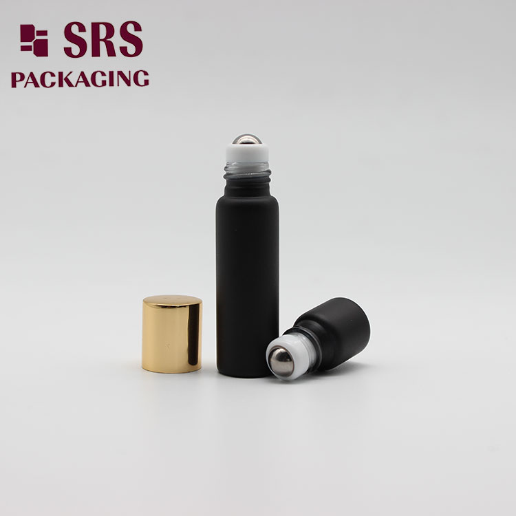 Empty Matte Black Color 5ml Glass Roll on Bottle for Perfume