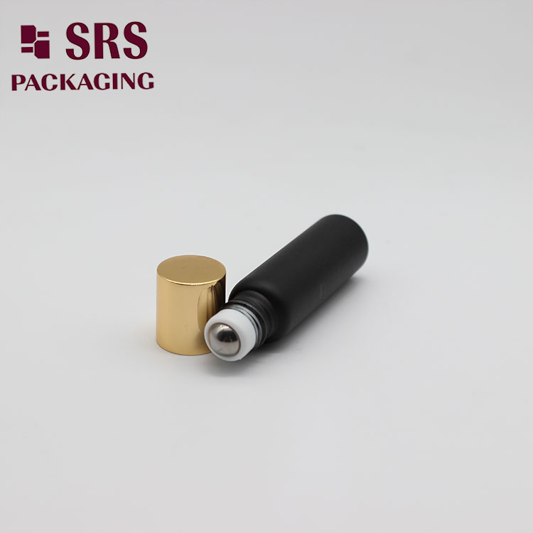 Empty Matte Black Color 5ml Glass Roll on Bottle for Perfume