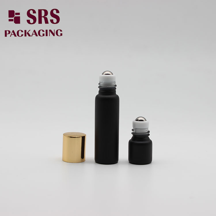 Empty Matte Black Color 5ml Glass Roll on Bottle for Perfume