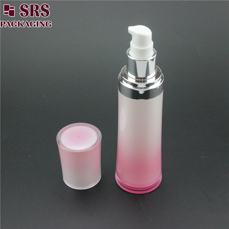 L094 Wholesale Pink Round Waist Plastic Empty Pump Bottle 50ml