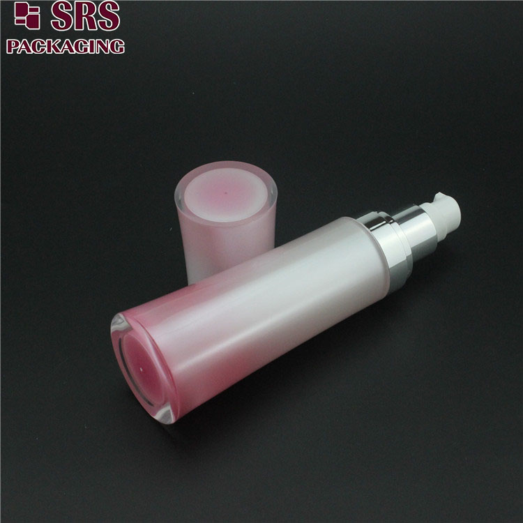 L094 Wholesale Pink Round Waist Plastic Empty Pump Bottle 50ml