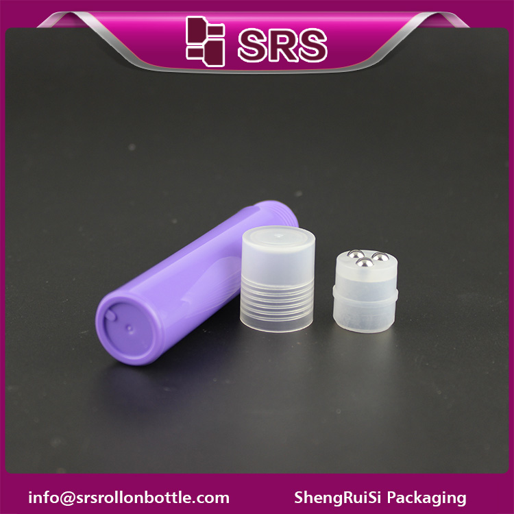 plastic 20ml three roller ball sample bottle for body oil