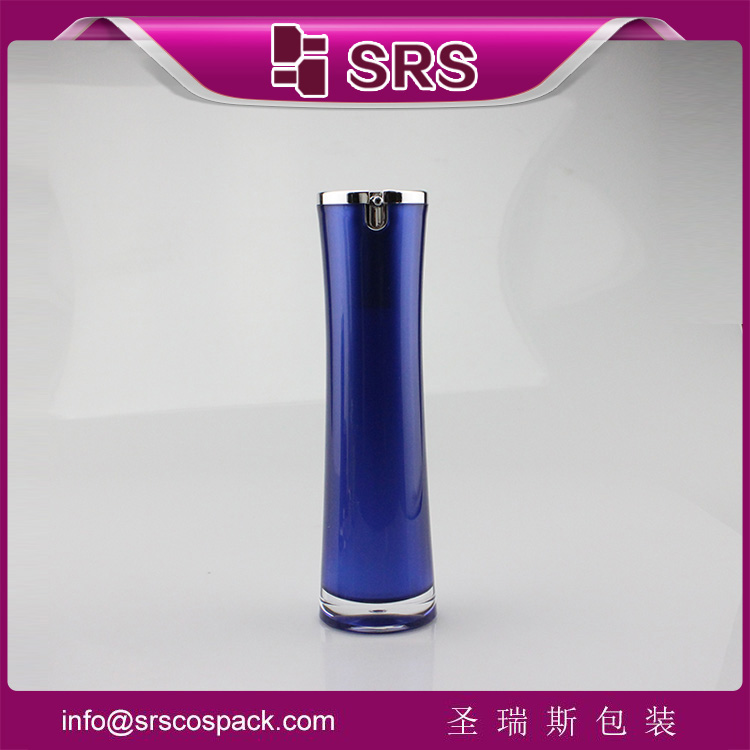 A093 Luxury Empty Lotion Pump blue Airless Acrylic Bottle 15ml 50ml