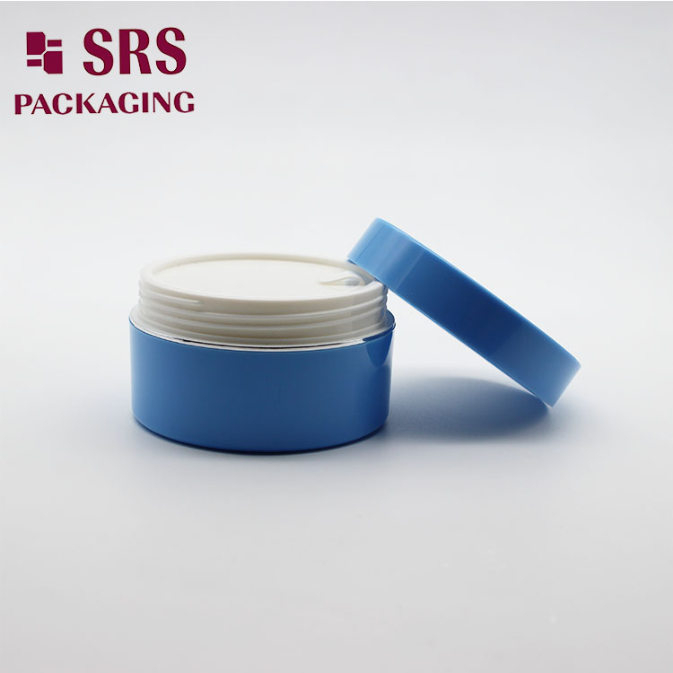 J026 Blue Color J026 100ml Facial Cream Jar Double Wall