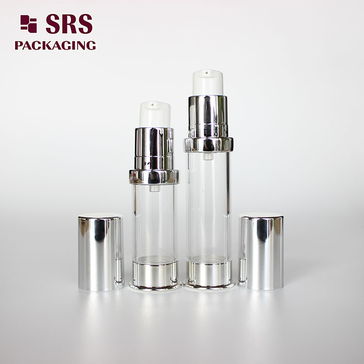 A0214B SRS Empty Mini Silver Color Plastic 5ml 10ml Airless Bottle