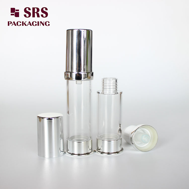 A0214B SRS Empty Mini Silver Color Plastic 5ml 10ml Airless Bottle