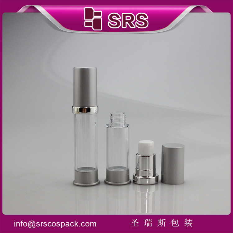 A0214B AS round airless pump small clear bottle 5ml 10ml