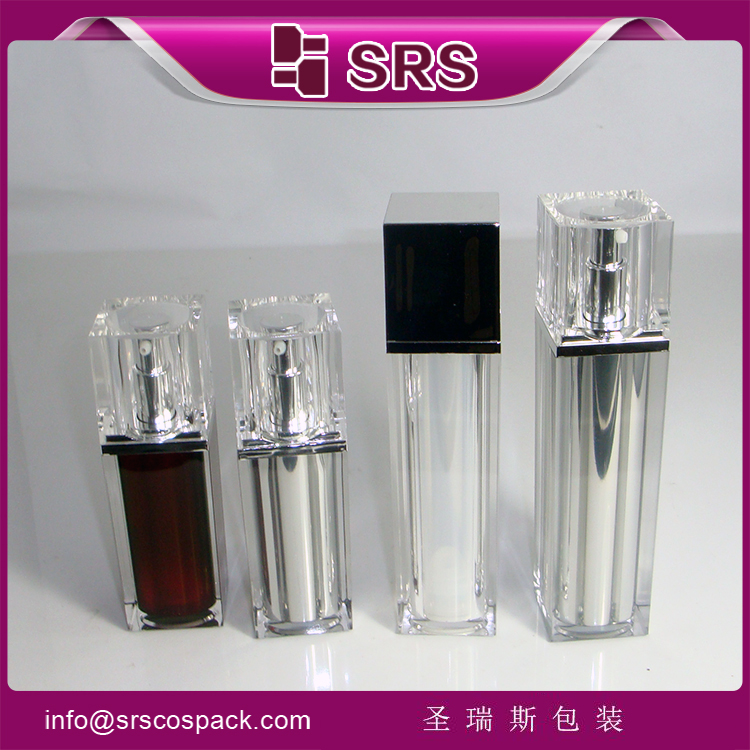 A055 acrylic square airless pump clear bottle 