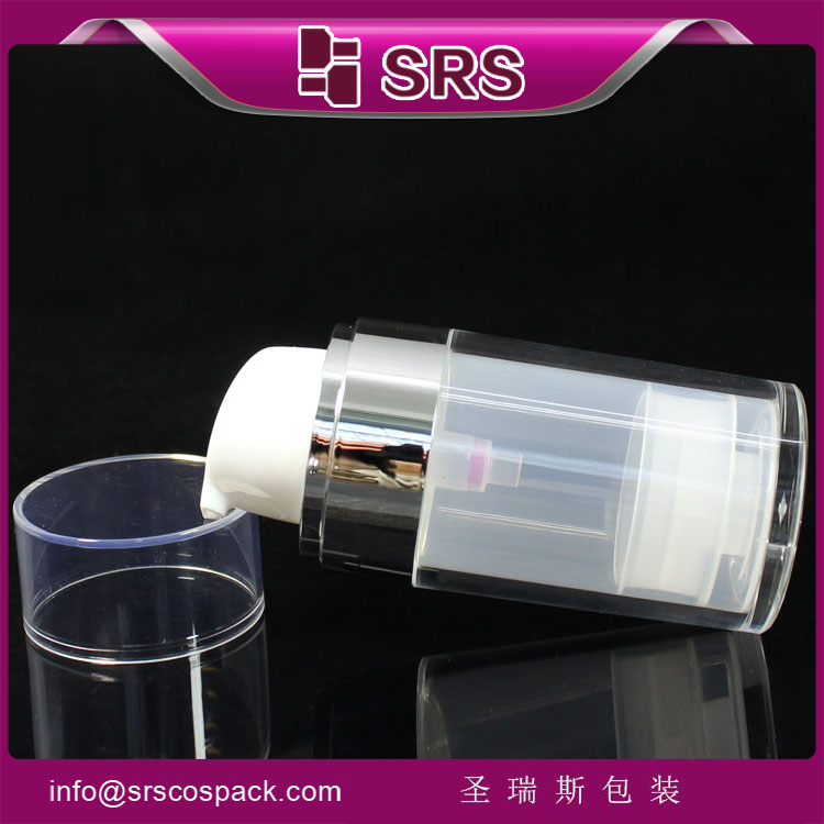 A0212 acrylic round 30ml 50ml airless pump lotion bottle 