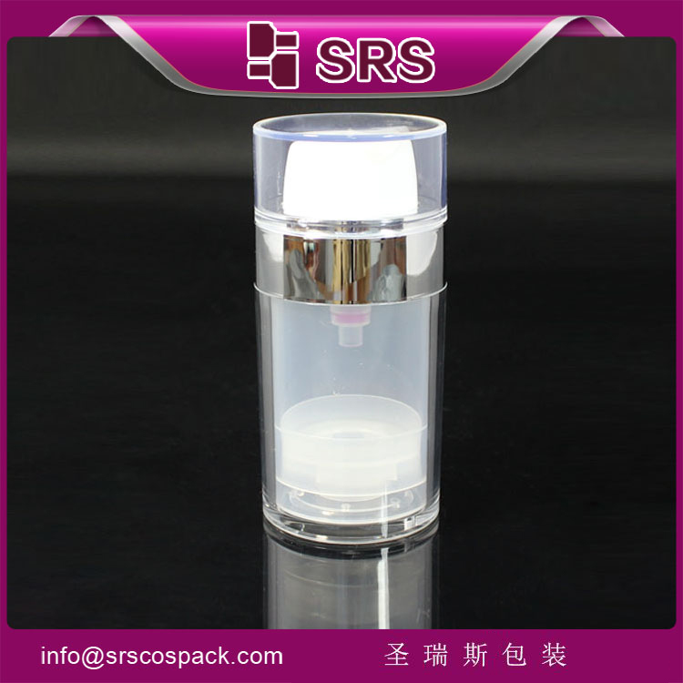 A0212 acrylic round 30ml 50ml airless pump lotion bottle 