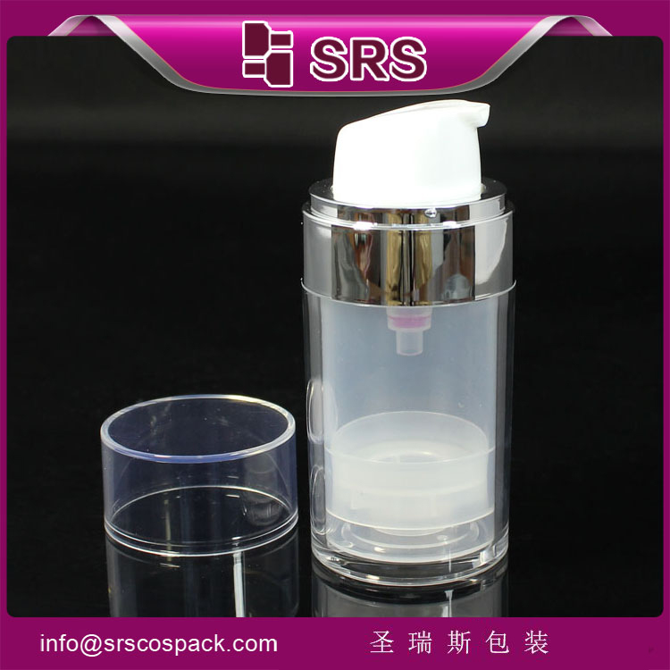 A0212 acrylic round 30ml 50ml airless pump lotion bottle 